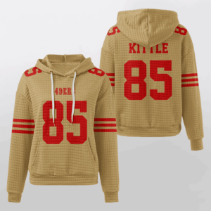 San Francisco 49ers Brown Waffle Hoodie Custom Name And Number