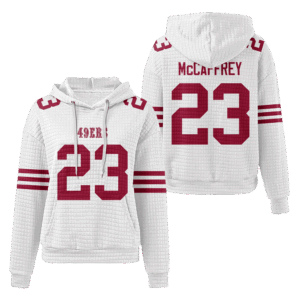 San Francisco 49ers White Waffle Hoodie Custom Name And Number