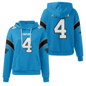 Carolina Panthers Blue Waffle Hoodie Custom Name And Number