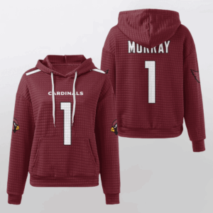 Arizona Cardinals Cardinal Waffle Hoodie Custom Name And Number
