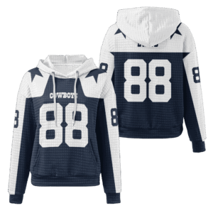 Dallas Cowboys Navy Waffle Hoodie Custom Name And Number
