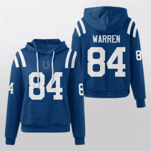 Indianapolis Colts Royal Waffle Hoodie Custom Name And Number