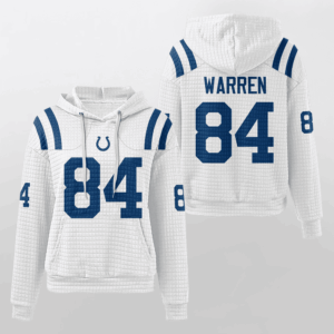 Indianapolis Colts White Waffle Hoodie Custom Name And Number