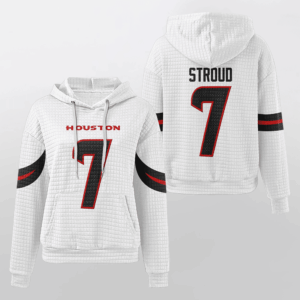 Houston Texans White Waffle Hoodie Custom Name And Number