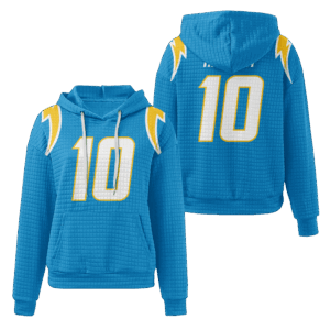 Los Angeles Chargers Blue Waffle Hoodie Custom Name And Number