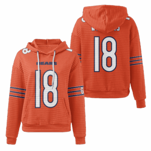 Chicago Bears Orange Waffle Hoodie Custom Name And Number