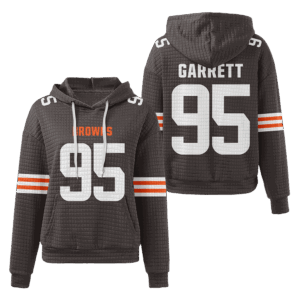 Cleveland Browns Brown Waffle Hoodie Custom Name And Number