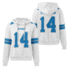 Detroit Lions White Waffle Hoodie Custom Name And Number