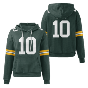 Green Bay Packers Green Waffle Hoodie Custom Name And Number