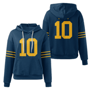Green Bay Packers Navy Waffle Hoodie Custom Name And Number
