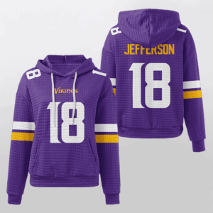 Minnesota Vikings Purple Waffle Hoodie Custom Name And Number