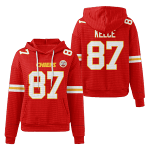 Kansas City Chiefs Red Waffle Hoodie Custom Name And Number