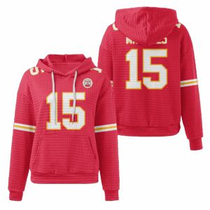 Kansas City Chiefs Red Waffle Hoodie Custom Name And Number