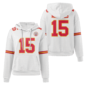 Kansas City Chiefs White Waffle Hoodie Custom Name And Number