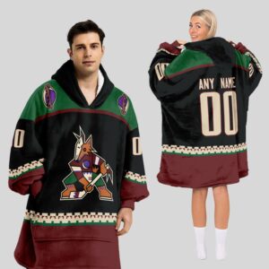 Arizona Coyotes Blanket Hoodie Custom Name And Number