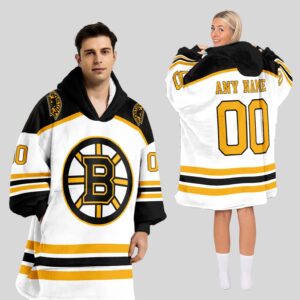 Boston Bruins Blanket Hoodie Custom Name And Number