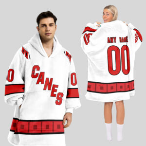 Carolina Hurricanes Blanket Hoodie Custom Name And Number