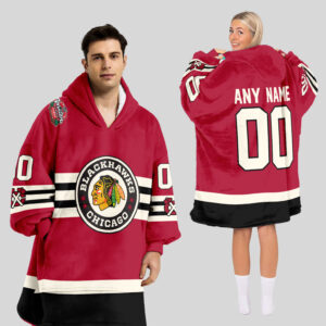 Chicago Blackhawks Blanket Hoodie Custom Name And Number