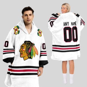 Chicago Blackhawks Blanket Hoodie Custom Name And Number