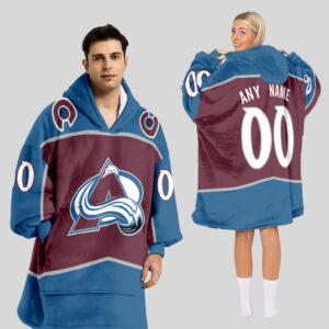 Colorado Avalanche Blanket Hoodie Custom Name And Number