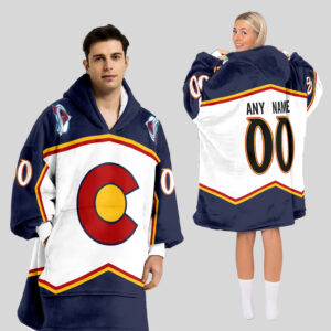 Colorado Avalanche Blanket Hoodie Custom Name And Number