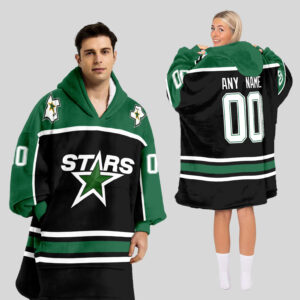 Dallas Stars Blanket Hoodie Custom Name And Number