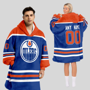Edmonton Oilers Blanket Hoodie Custom Name And Number
