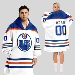 Edmonton Oilers Blanket Hoodie Custom Name And Number