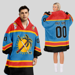 Florida Panthers Blanket Hoodie Custom Name And Number