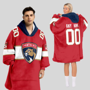 Florida Panthers Blanket Hoodie Custom Name And Number