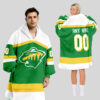 Minnesota Wild Blanket Hoodie Custom Name And Number