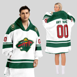 Minnesota Wild Blanket Hoodie Custom Name And Number