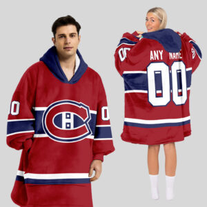 Montreal Canadiens Blanket Hoodie Custom Name And Number
