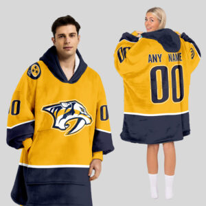 Nashville Predators Blanket Hoodie Custom Name And Number