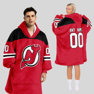 New Jersey Devils Blanket Hoodie Custom Name And Number