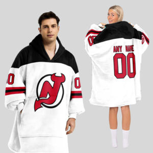 New Jersey Devils Blanket Hoodie Custom Name And Number