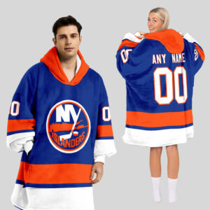 New York Islanders Blanket Hoodie Custom Name And Number