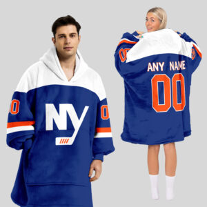 New York Islanders Blanket Hoodie Custom Name And Number