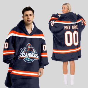 New York Islanders Blanket Hoodie Custom Name And Number