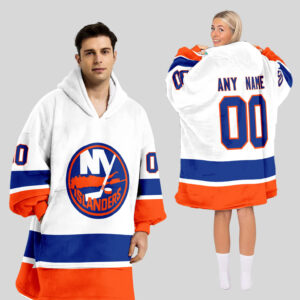 New York Islanders Blanket Hoodie Custom Name And Number