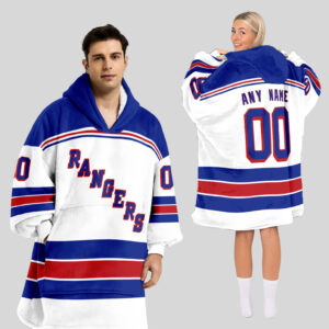 New York Rangers Blanket Hoodie Custom Name And Number