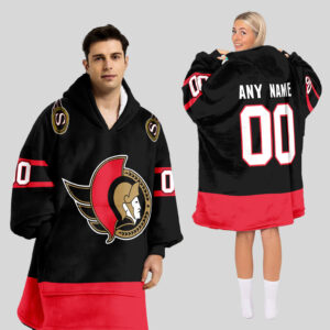 Ottawa Senators Blanket Hoodie Custom Name And Number