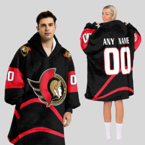 Ottawa Senators Blanket Hoodie Custom Name And Number