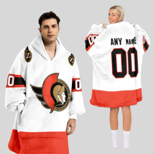 Ottawa Senators Blanket Hoodie Custom Name And Number