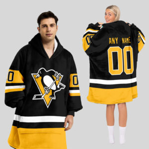 Pittsburgh Penguins Blanket Hoodie Custom Name And Number