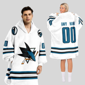 San Jose Sharks Blanket Hoodie Custom Name And Number