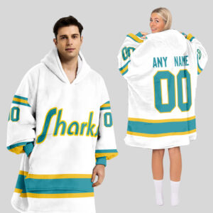 San Jose Sharks Blanket Hoodie Custom Name And Number