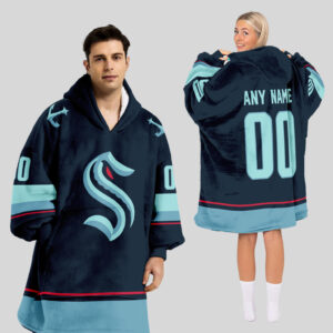 Seattle Kraken Blanket Hoodie Custom Name And Number