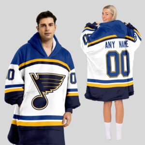St. Louis Blues Blanket Hoodie Custom Name And Number