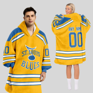 St. Louis Blues Blanket Hoodie Custom Name And Number
